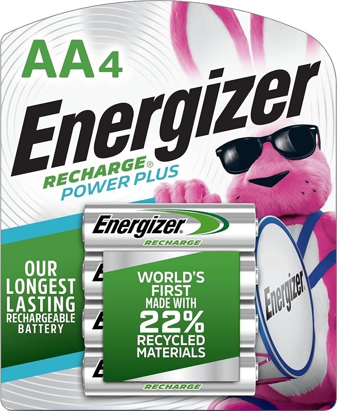 Energizer Power Plus Rechargeable AA Batteries (4 Pack), Double A Batteries — batteries for best camping lantern