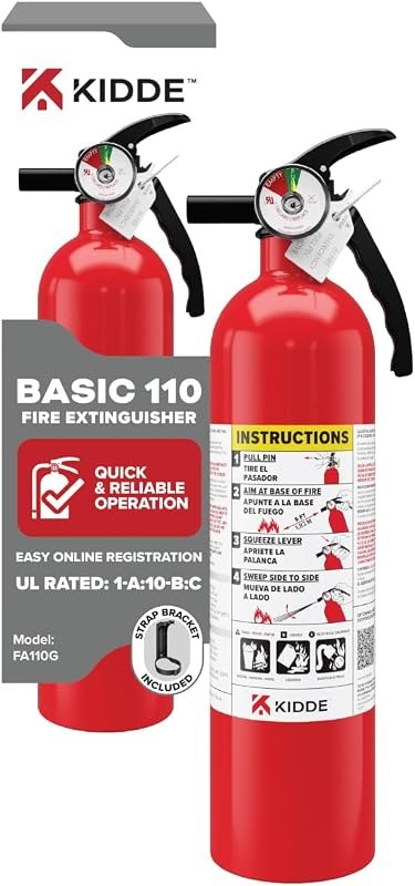 Kidde Basic 110 Fire Extinguisher for Home, 1-A:10-B:C, FA110G, 1 Pack — fire extinguisher kitchen for fire blanket