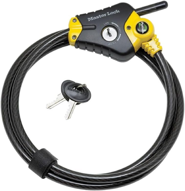 Master Lock 6' Python Cable Lock for Trail Cameras, Kayaks 8413DPF — python lock for trail camera no glow