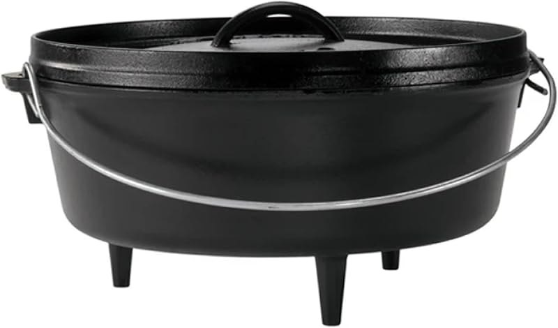Pre-Seasoned Cast Iron Deep Camp Dutch Oven with Lid, 6 Quart — dutch oven for best cast iron skillet under 40