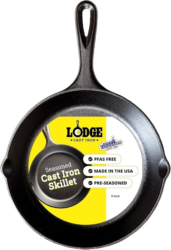 Lodge FBA_ Cast Iron, 8-Inch — preseasoned for best cast iron skillet under 40