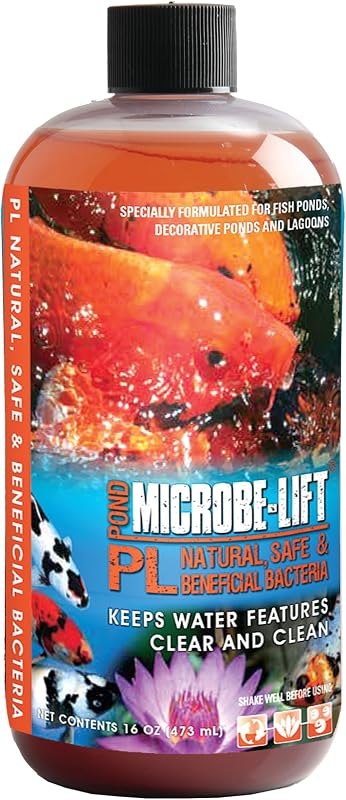 MICROBE-LIFT PL Pond Bacteria and Outdoor Water Garden Cleaner, Safe for Live Koi Fish, Plant Life, and Decor, 16