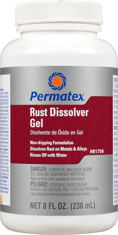 Permatex 81756 Rust Dissolver Gel, 8 oz., Red — rust remover gel amazon for rust remover gel under 30 budget