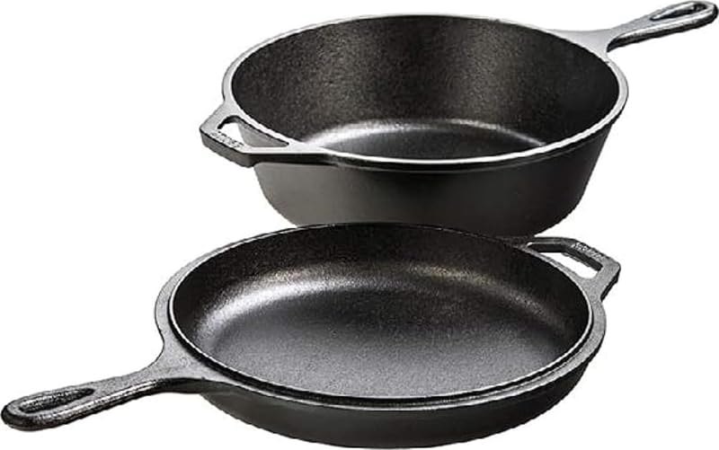 Cast Iron Combo Cooker, 3.2 Quart Deep Pot & 10.25 Inch Skillet Lid — combo cooker for best cast iron skillet
