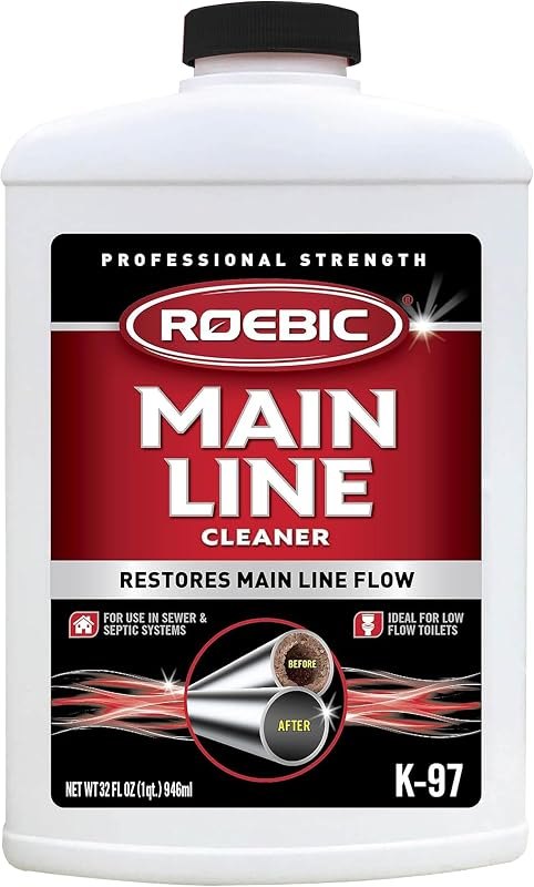 Roebic K-97 Liquid Main Line Cleaner with Bacteria Enzymes, Eliminates Organic Buildup in Sewer/Septic System and