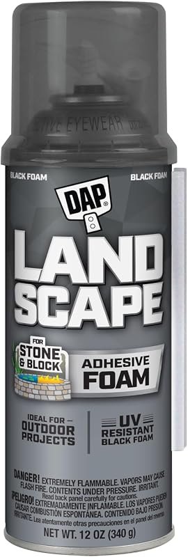 DAP Landscape Exterior Filler-Adhesive Foam, Black, 12 oz (7565040440) — waterfall foam for home for waterfall foam