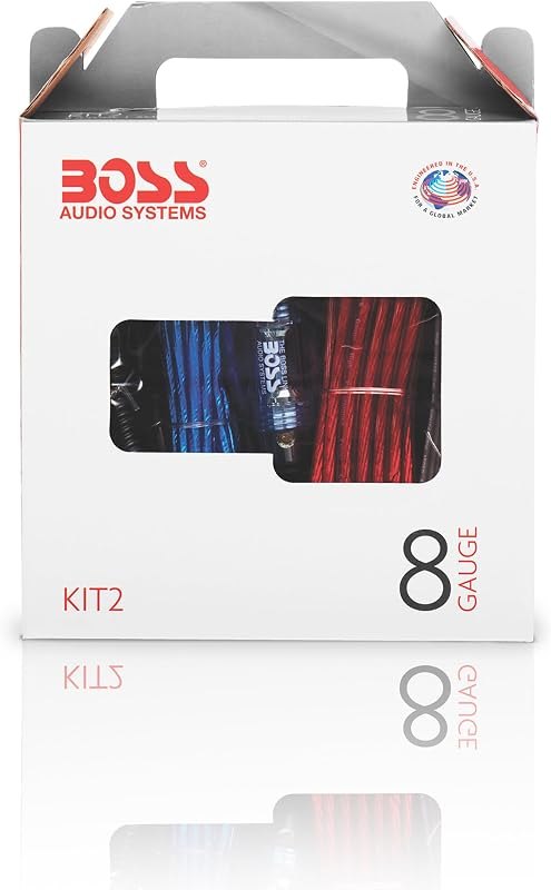 BOSS Audio Systems KIT2 8 Gauge Car Amplifier Installation Wiring Kit — Audio kit for best Audio
