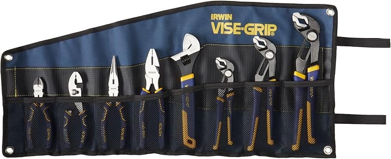 IRWIN Tools VISE-GRIP GrooveLock Pliers Set, 8 Piece, 2078712 — pliers for best home tool kit