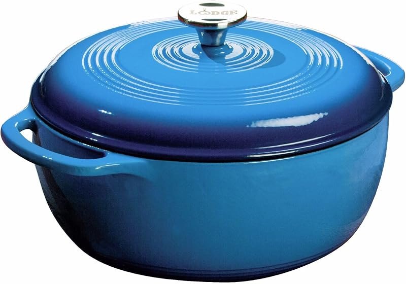 Essential Enamel Cast Iron Dutch Oven, 6 Quart, Caribbean Blue — dutch oven for best cast iron skillet