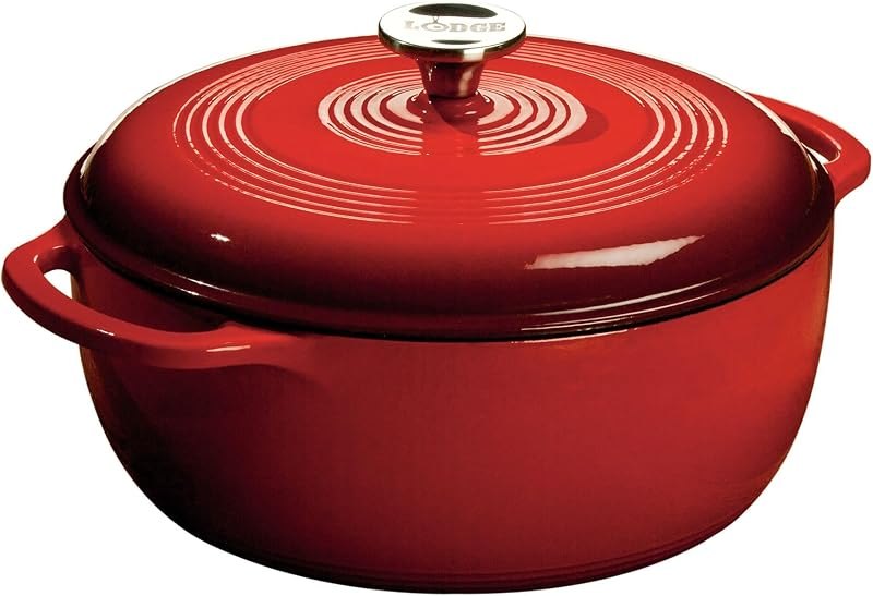 Essential Enamel Cast Iron Dutch Oven, 6 Quart, Island Spice Red — dutch oven for best cast iron skillet travel compact