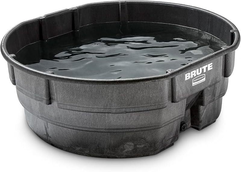 Rubbermaid Commercial Products Stock Tank 300-Gallons Structural Foam Heavy Duty Container for Livestock/Animal/Cattle
