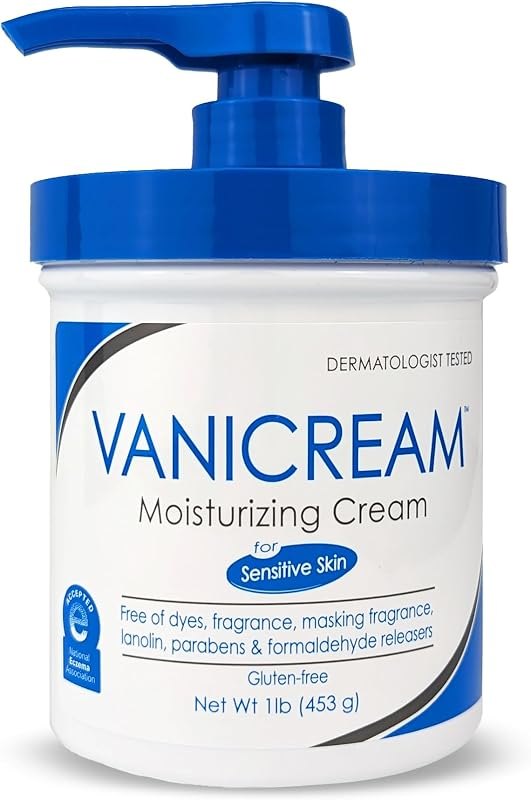 Vanicream Moisturizing Cream, Body & Face Moisturizer, 16 Oz Pump Dispenser — non comedogenic moisturizer heavy du for