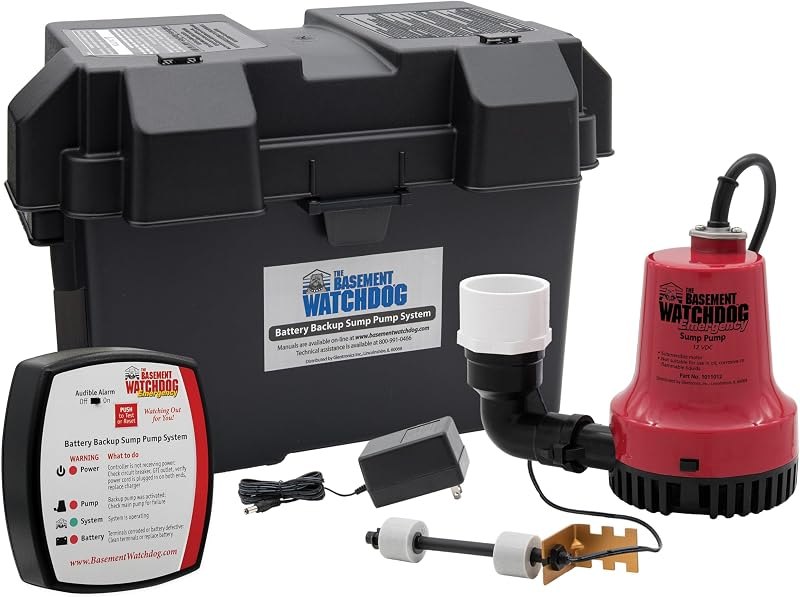 The Basement Watchdog Emergency Battery Backup Sump Pump System w/Copper-Wound Motor, 2,500 GPH (BWE) — sump pump