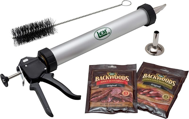 LEM Products Jerky Cannon and Accessories, Anodized Aluminum — jerky gun for food dehydrator durable heavy duty
