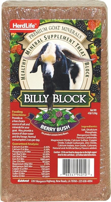 Evolved Habitats 94010 Billy Goat Mineral Supplement Treat Block - Berry Bush - 4 lbs. — goat mineral pack for goat