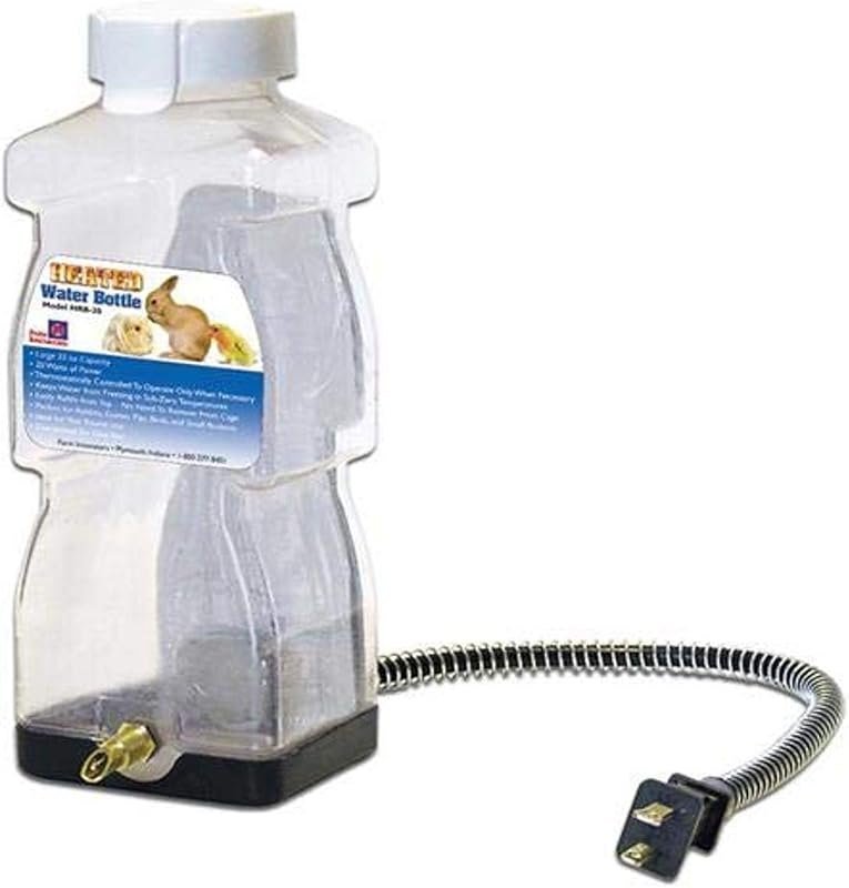 Farm Innovators HRB-20 Heated 32-Oz Water Bottle for Rabbits, Small Animals — Waterers, nest boxes, and safe heat. for