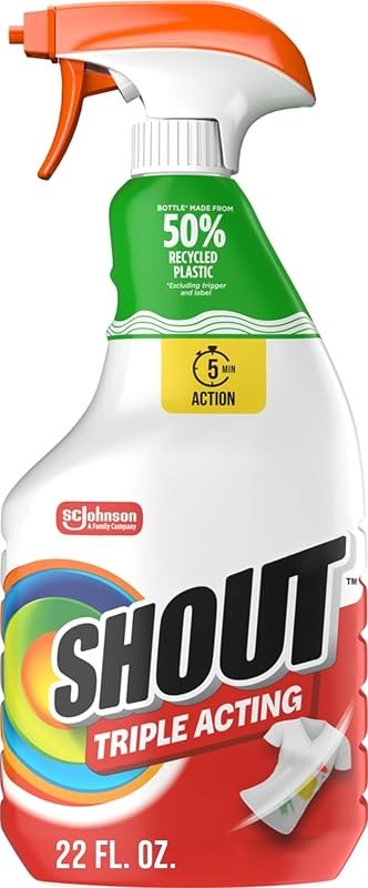 Shout Triple-Acting Active Enzyme Laundry Stain Remover Spray, 22oz — grease stain laundry for stain remover stick