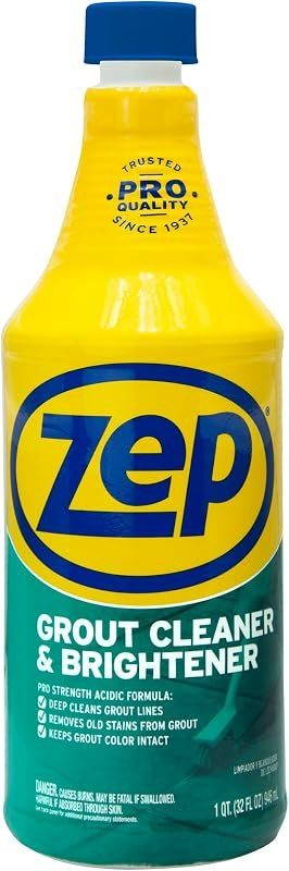 Grout Cleaner and Brightener - 32 Ounce (1 Bottle) - ZU104632 - Deep Cleaning Formula Removes Old Stains From Grout