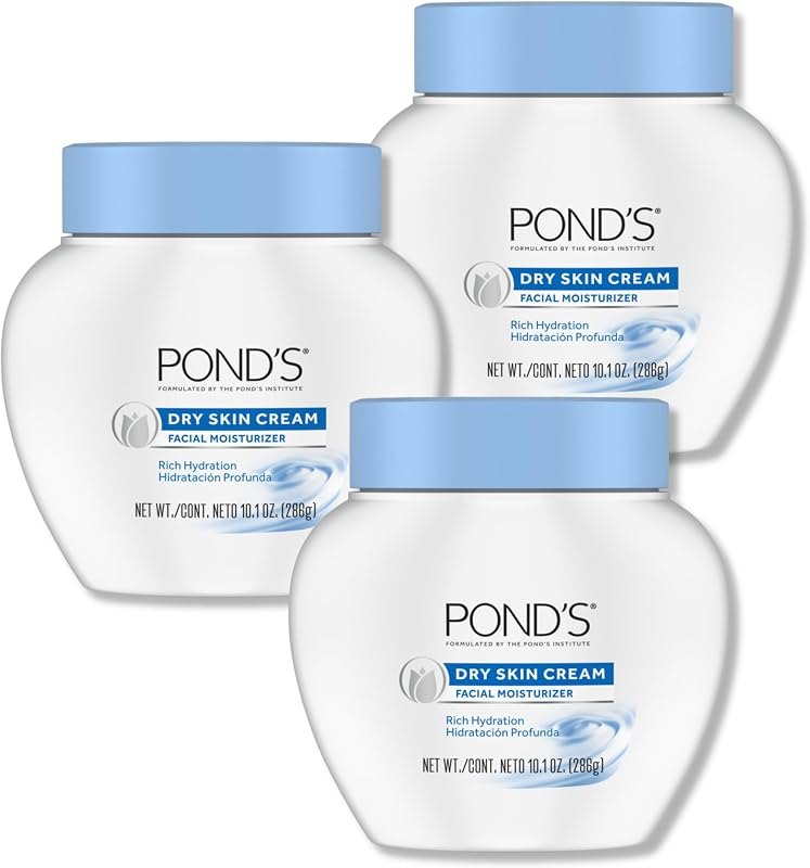 POND’S Dry Skin Cream, Deep Hydration Face Moisturizer for Radiant Skin, Dermatologist Tested, Non-Comedogenic, 10.1