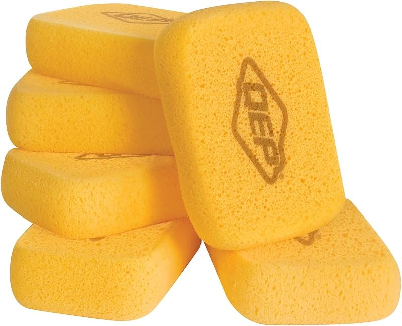 QEP 70005Q-6D 7.5 Inch x 5.5 Inch x 1.875 Inch Grouting, Cleaning and Washing Sponge, X-Large, 6-Pack, 6 Pack, Yellow
