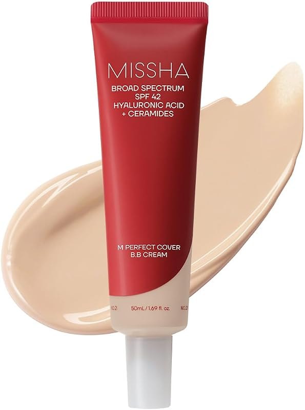 MISSHA M Perfect Cover BB Cream No.21 Light Beige SPF 42 PA+++ 1.69 oz — Makeup and SPF that will not break y for