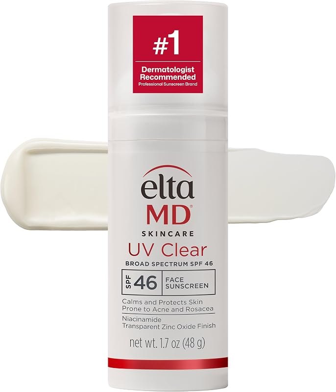 EltaMD UV Clear Face Sunscreen with Zinc Oxide, Oil-Free, SPF 46 and SPF 50 — zinc oxide sunscreen for mineral