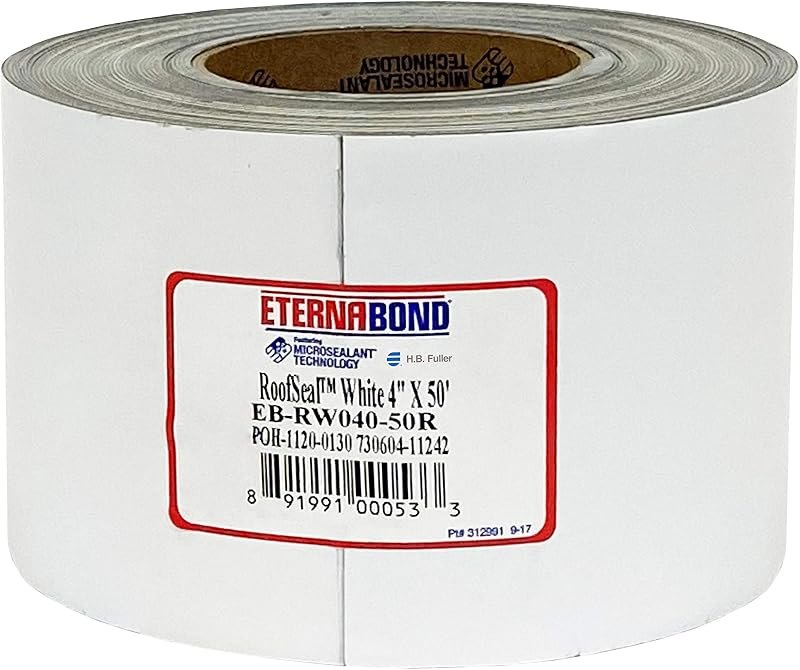 EternaBond RoofSeal White 4" x50' MicroSealant UV Stable RV Roof Seal Repair Tape — roof leak tape for roof leak tape