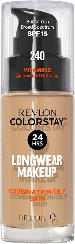 Revlon Colorstay Longwear Makeup Combo/Oily, 240 Medium Beige, 1 fl oz — non comedogenic foundation for non