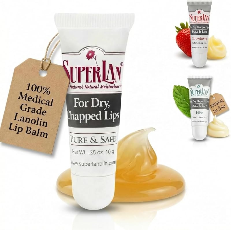 Organic Lanolin Lip Balm & Nipple Cream, Jojoba Oil (0.35 Oz) — lanolin lip balm replacement for lanolin lip balm