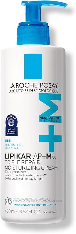La Roche-Posay Lipikar AP+MAX Triple Repair Moisturizing Body Cream — non comedogenic moisturizer heavy du for non