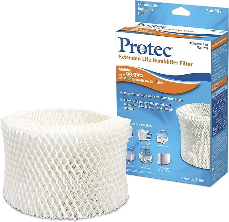 Protec Extended Life Humidifier Replacement Filter, 1 Count — humidifier wick filter no leak for humidifier wick