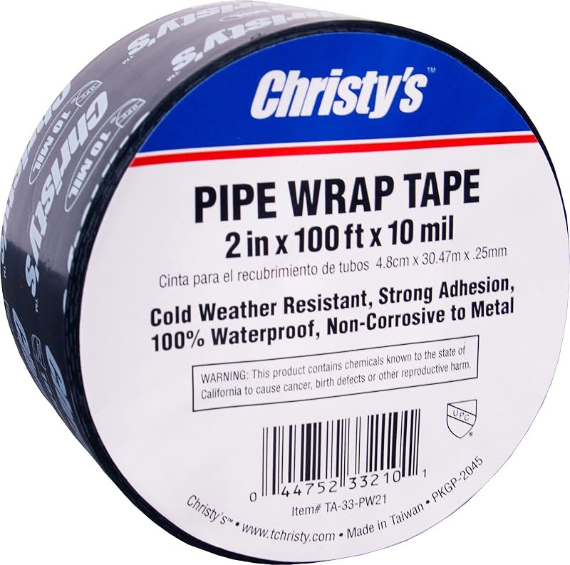 Christy's 10Mil Pipe Wrap Tape, 2" x 100' — pipe wrap tape for pipe leak tape durable heavy duty