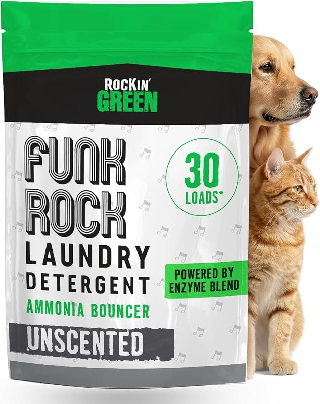Rockin' Green Pre-Soak Laundry Detergent Unscented Funk Rock 30 Loads — laundry stripping soak pack for laundry