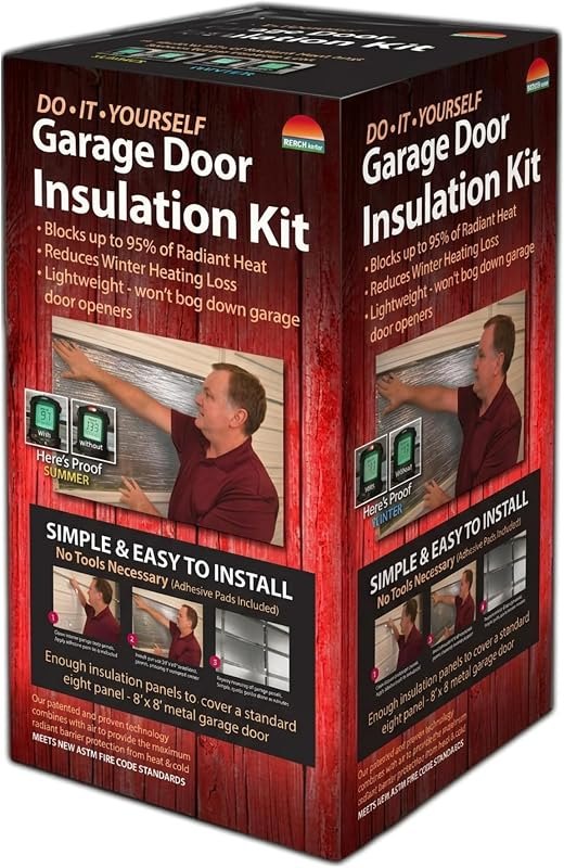Reach Barrier Garage Door Insulation Kit, Reflective, 8x8 Single Door — Garage pack for garage kit