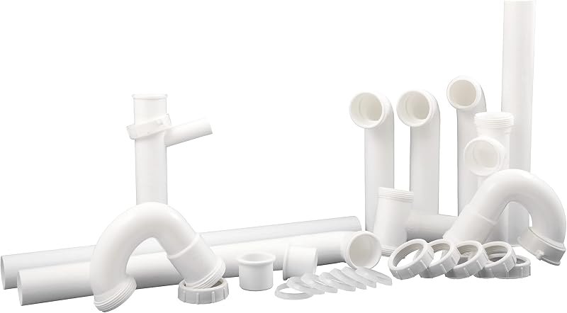 PlumbCraft 27-Piece Kitchen Sink Drain Repair Kit, Universal Fit — p trap kit pack for p trap kit durable heavy duty
