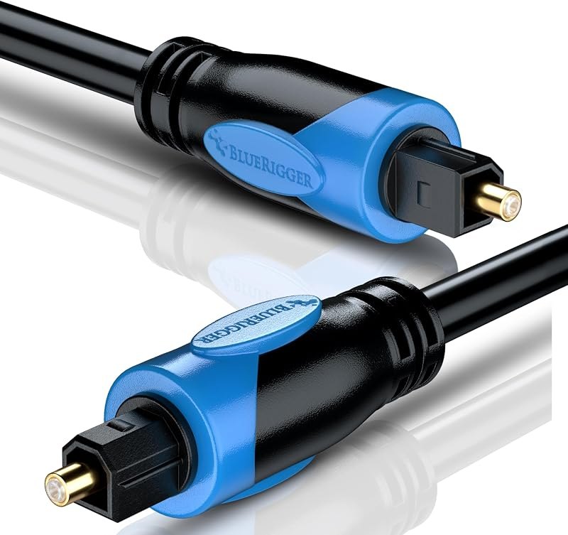 BlueRigger Toslink Digital Optical Audio Cable 15FT, in-wall CL3 Rated — optical cable for best soundbar under 40