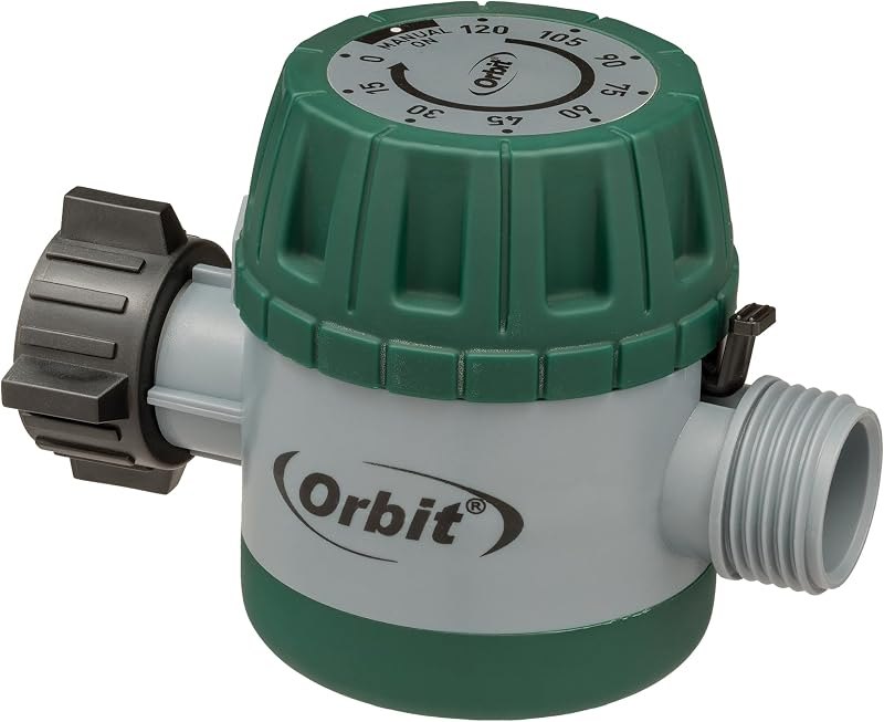 Orbit Mechanical Water Timer - Adjustable Irrigation Shutoff for Lawn & Garden Watering - Battery-Free Clockwork Hose