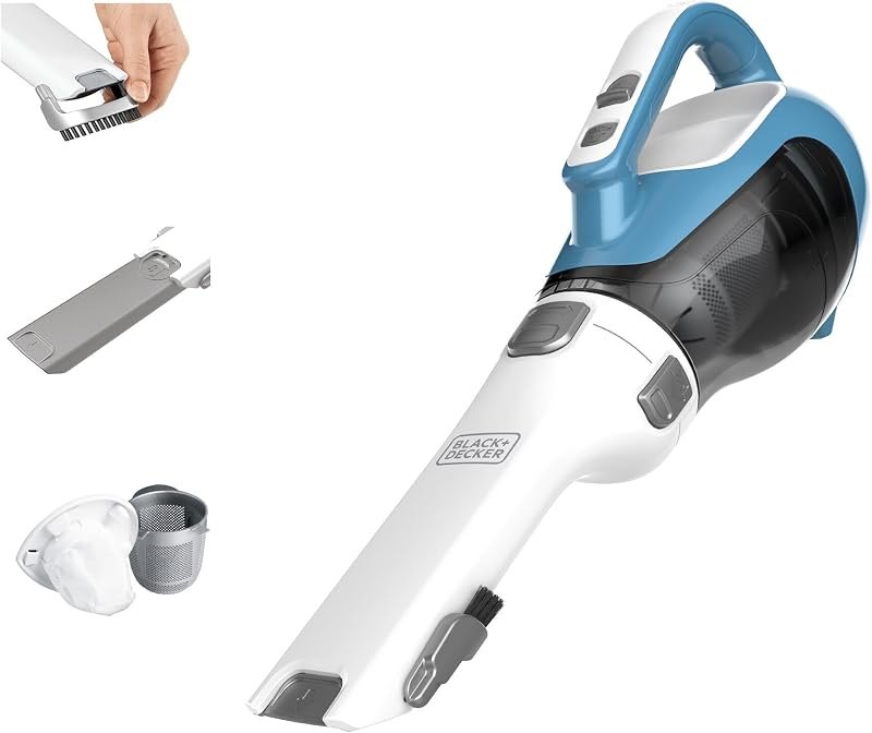 Black+Decker, Dustbuster AdvancedClean Handheld Vacuum Cordless, Compact Home and Car Vacuum with Crevice Tool