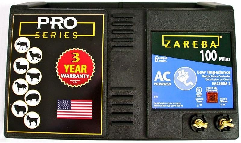 Zareba 100 Mile AC Powered Electric Fence Charger, 6.0 Joule Output
