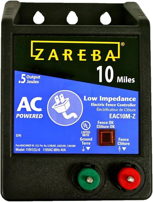 Zareba 10 Mile AC Powered Low Impedance Fence Charger, 0.5 Joule Output — electric-fence-charger-amazo for electric