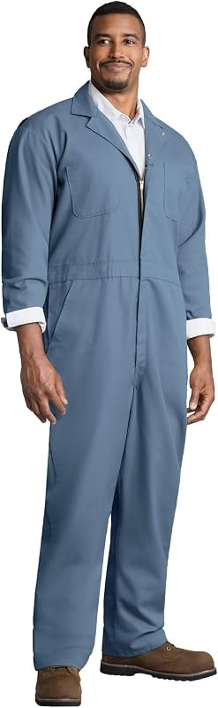 Men's Twill Action Back Coverall With Chest Pockets - Mechanic Coveralls With Concealed Zippers — Amazon Services for