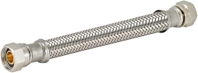 Eastman 48141 Braided Stainless Steel Faucet Connector with 3/8 inch Comp Connection, 6 inch — braided supply line