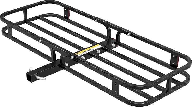 MaxxHaul 70107 53" x 19-1/2" Hitch Cargo Carrier - Trailer Mount Steel With High Side Rails For RV's, Trucks, SUV's