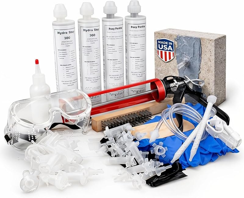 Hydra Stop 300 Fast Set Crack Injection Kit, 10ft