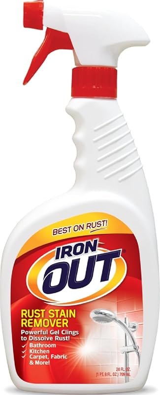 Iron OUT Rust Stain Remover Spray with Cling, No-Scrub Cleaner, 24 oz — best rust remover gel for rust remover gel