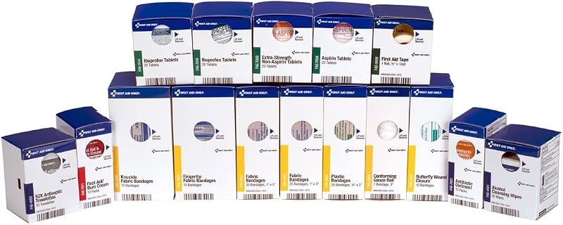 First Aid Only 700002 SmartCompliance 50-Person First Aid Kit Refill Supplies for Business, Worksite, and Home, 237