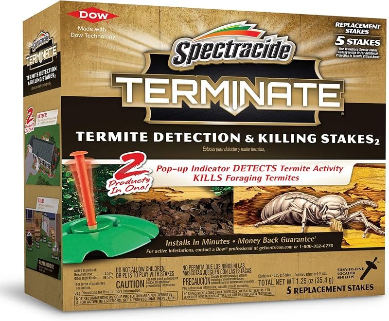 Spectracide Terminate Termite Detection & Killing Replacement Stakes, 5 Ct — ant bait stations replacement for ant
