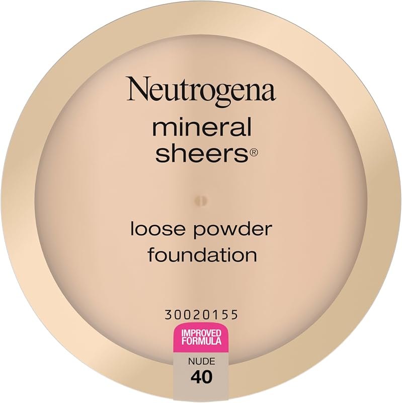 Neutrogena Mineral Sheers Loose Powder Foundation, Nude 40, .19 oz — mineral foundation for non comedogenic foundation