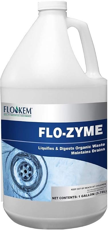 5195 Flo-Zyme Commercial Bio-Enzyme Drain Opener/Deoderizer with Pleasant Scent, 1 Gallon Bottle, Milky White — enzyme