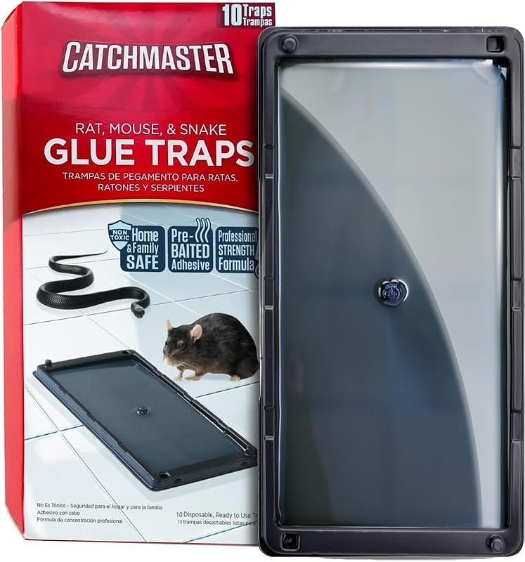 Catchmaster Rat & Mouse Glue Traps 10 Pack, Large Heavy Duty Sticky Traps — best no see mouse trap for no see mouse